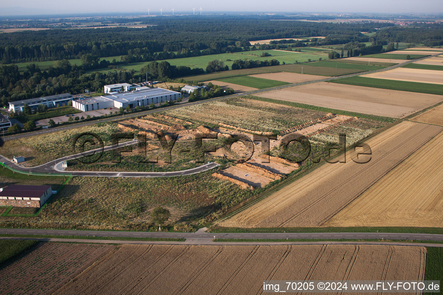 Photographie aérienne de Fouilles archéologiques dans la nouvelle zone commerciale NW à le quartier Herxheim in Herxheim bei Landau dans le département Rhénanie-Palatinat, Allemagne