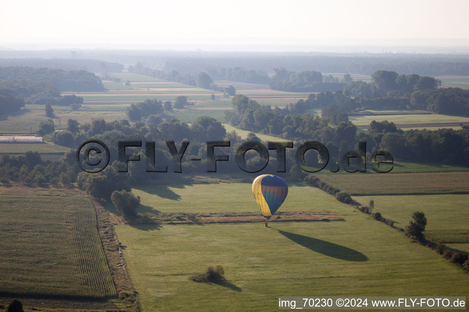 Vue aérienne de Ballon en fuite à Erlenbach bei Kandel dans le département Rhénanie-Palatinat, Allemagne