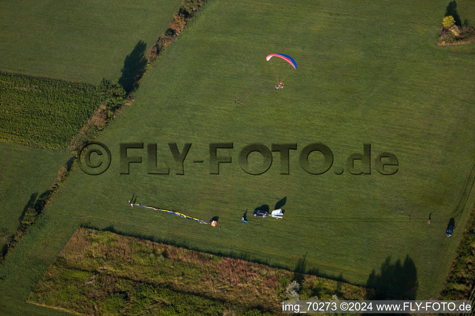 Vue aérienne de Ballon tué près d'Erlenbach à Erlenbach bei Kandel dans le département Rhénanie-Palatinat, Allemagne