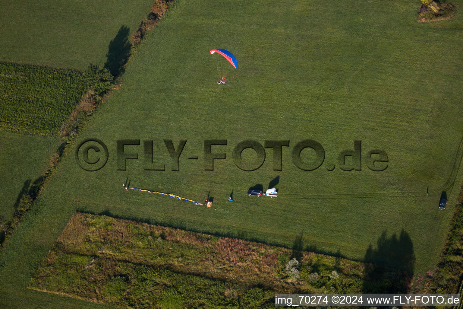 Photographie aérienne de Ballon tué près d'Erlenbach à Erlenbach bei Kandel dans le département Rhénanie-Palatinat, Allemagne