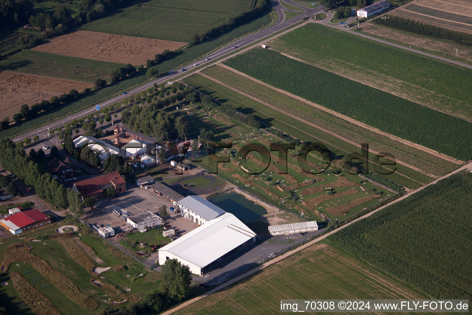 Enregistrement par drone de Terrain de golf à pied d'Adamshof à Kandel dans le département Rhénanie-Palatinat, Allemagne