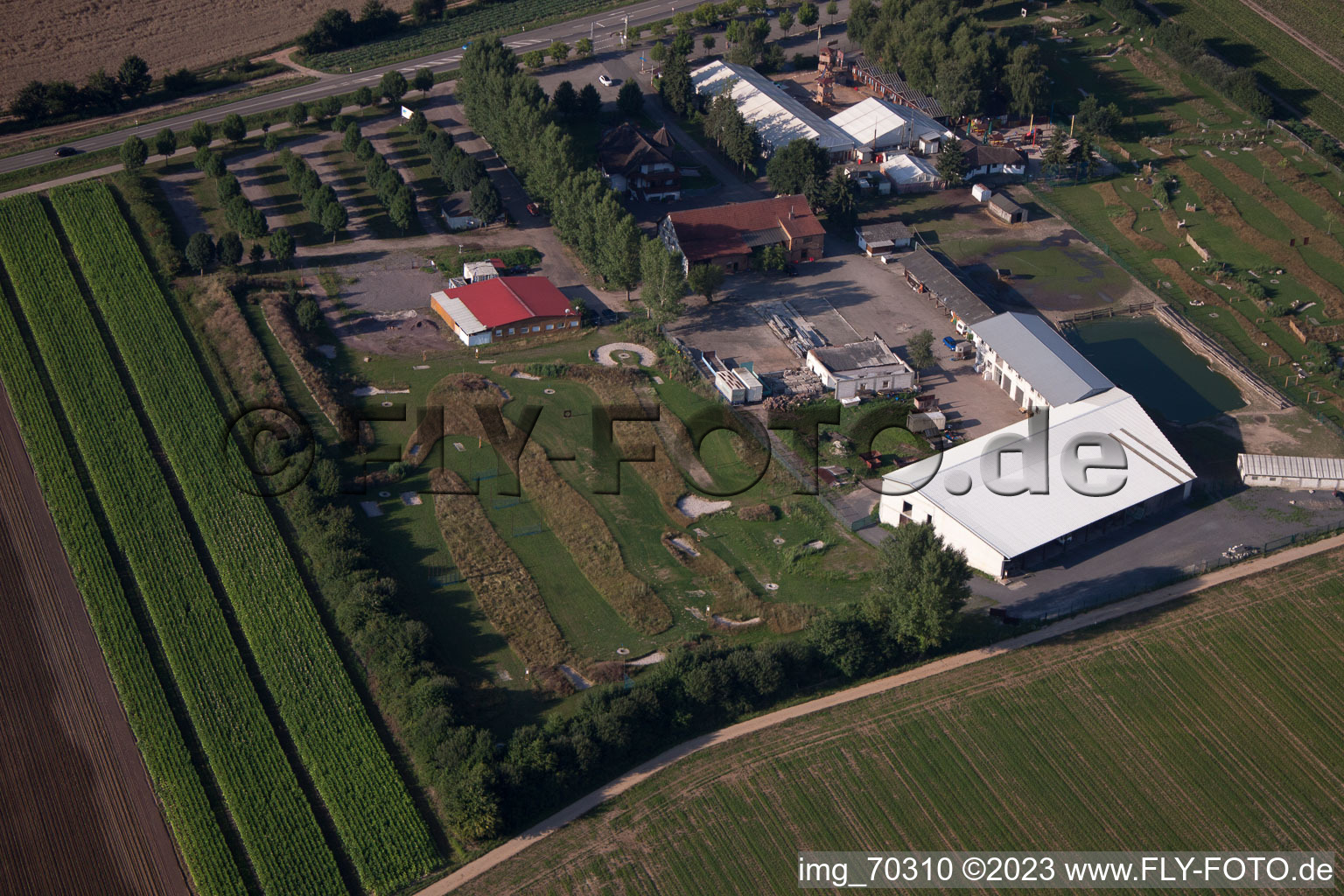 Image drone de Terrain de golf à pied d'Adamshof à Kandel dans le département Rhénanie-Palatinat, Allemagne