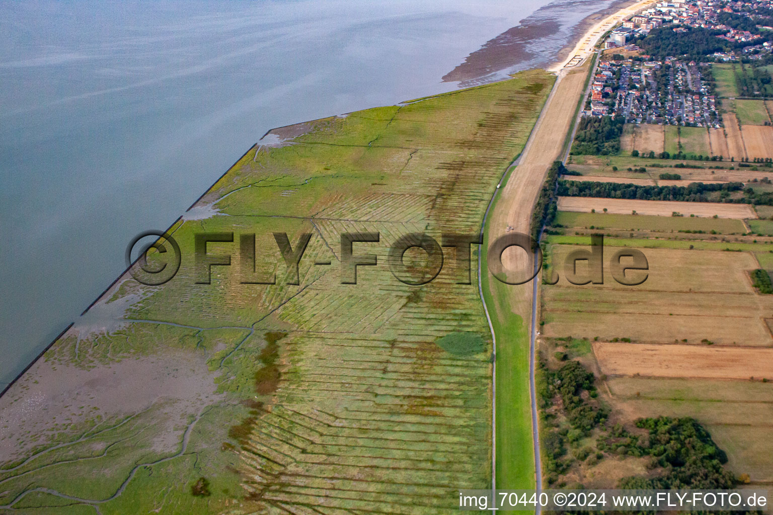 Vue aérienne de Mer des Wadden à le quartier Duhnen in Cuxhaven dans le département Basse-Saxe, Allemagne