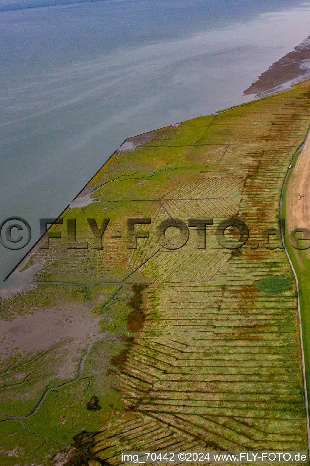 Vue aérienne de Mer des Wadden à le quartier Duhnen in Cuxhaven dans le département Basse-Saxe, Allemagne