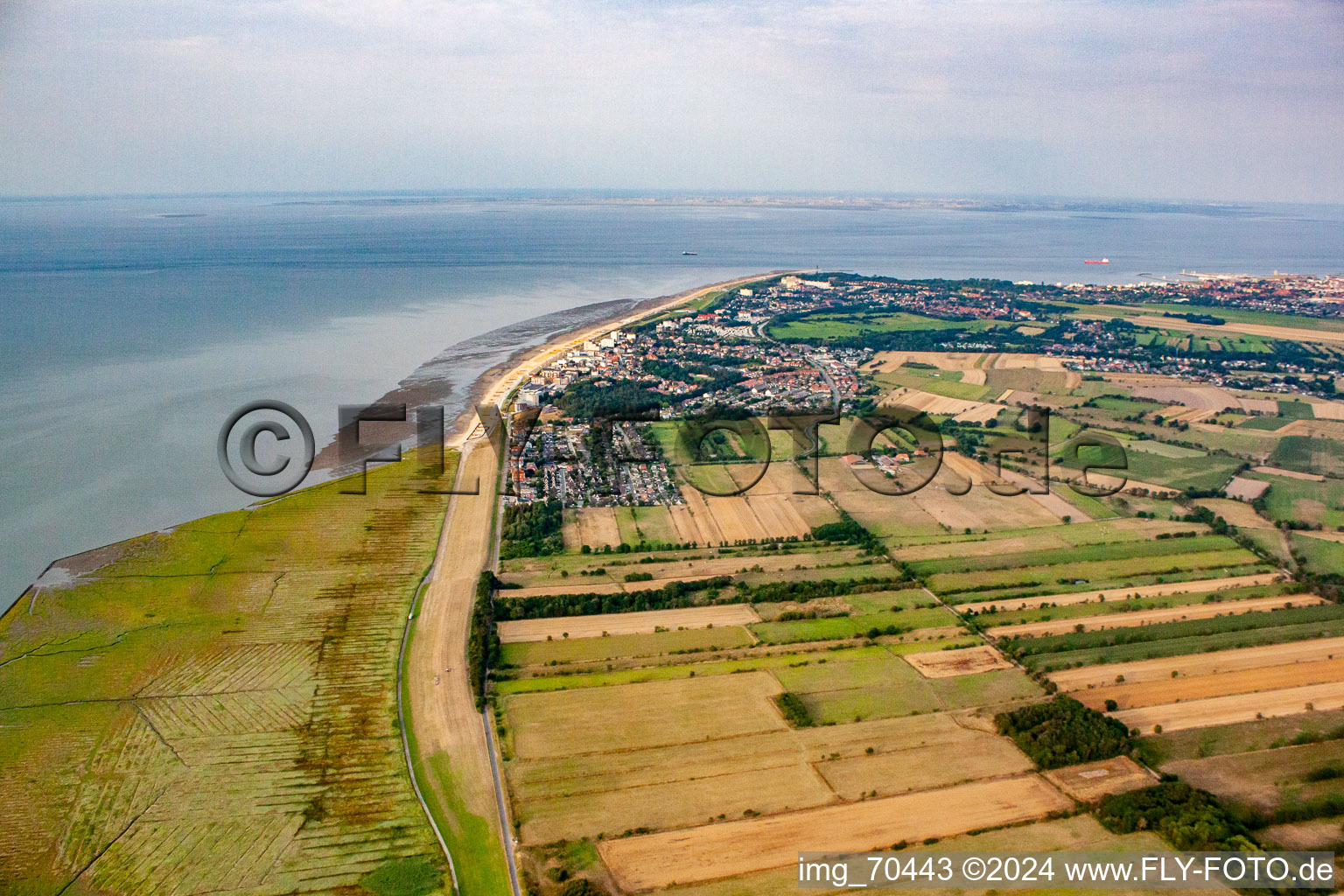 Vue aérienne de Plage à le quartier Duhnen in Cuxhaven dans le département Basse-Saxe, Allemagne