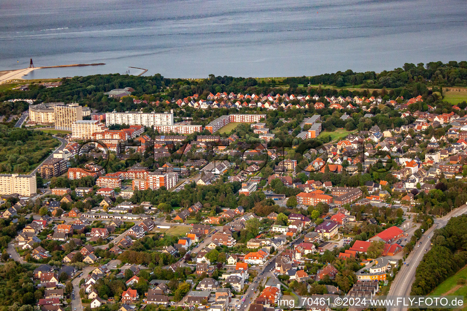 Vue aérienne de De l'ouest à le quartier Döse in Cuxhaven dans le département Basse-Saxe, Allemagne