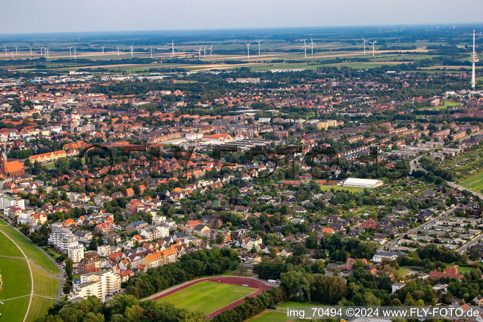 Vue aérienne de Du nord-ouest à le quartier Döse in Cuxhaven dans le département Basse-Saxe, Allemagne