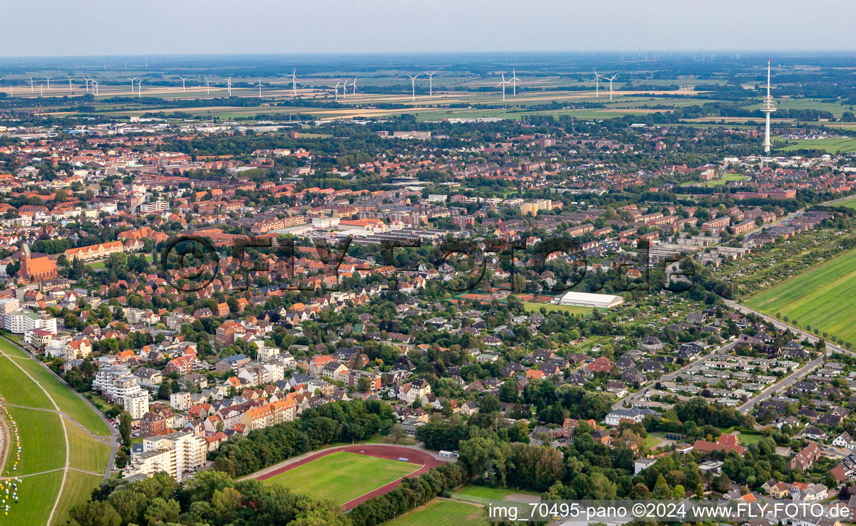 Vue aérienne de Du nord-ouest à le quartier Döse in Cuxhaven dans le département Basse-Saxe, Allemagne