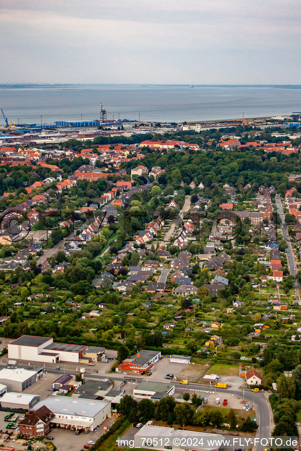 Vue aérienne de Chemin Westerwisch à Cuxhaven dans le département Basse-Saxe, Allemagne