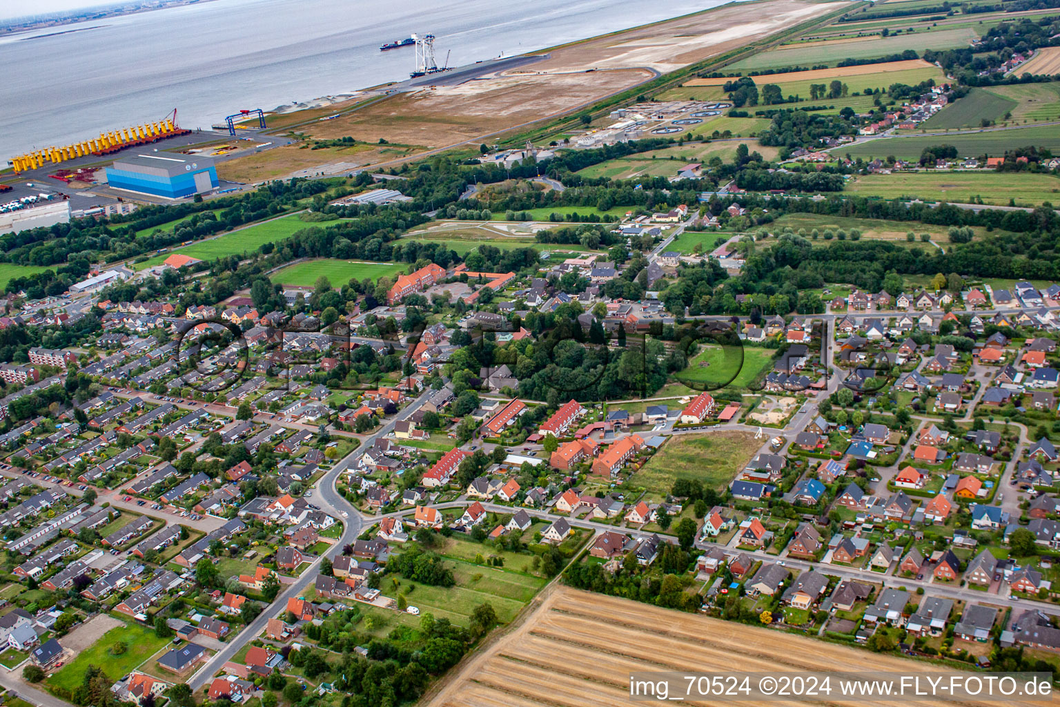 Vue aérienne de Quartier Groden in Cuxhaven dans le département Basse-Saxe, Allemagne