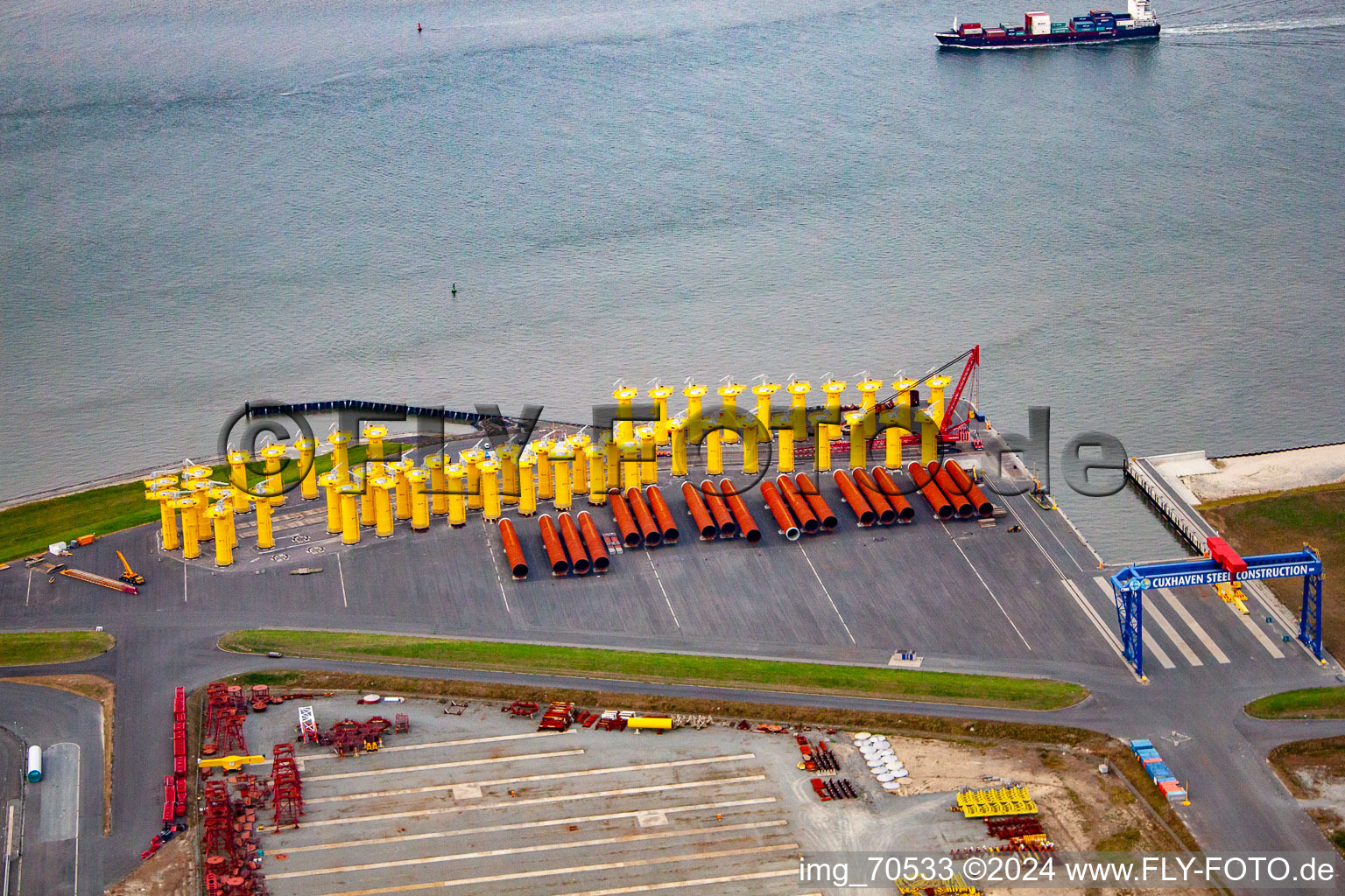 Vue oblique de Cuxhaven dans le département Basse-Saxe, Allemagne