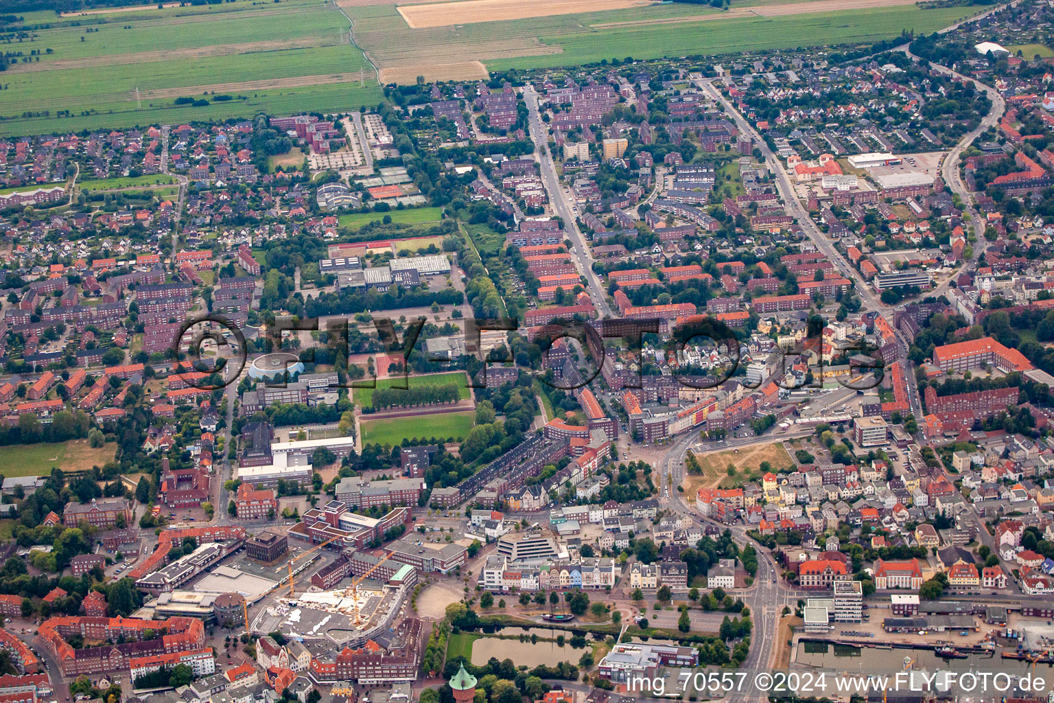 Vue aérienne de Chez Karl-Olfer à Cuxhaven dans le département Basse-Saxe, Allemagne