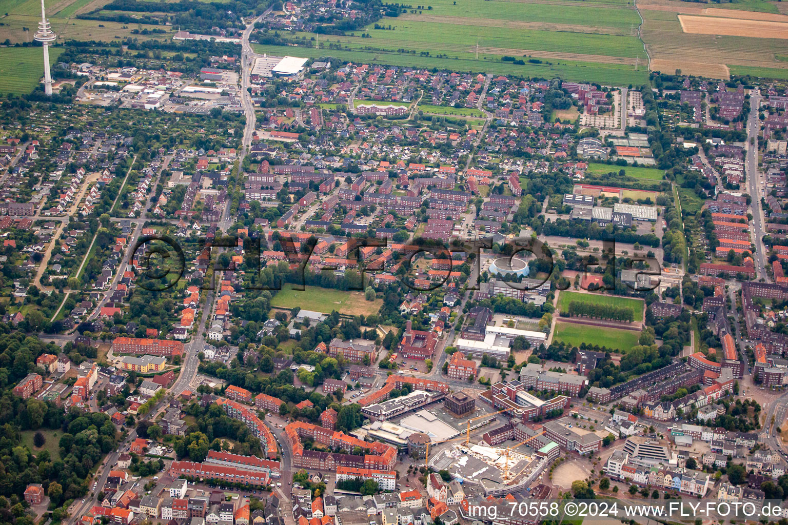 Vue aérienne de Chemin Westerwisch à Cuxhaven dans le département Basse-Saxe, Allemagne