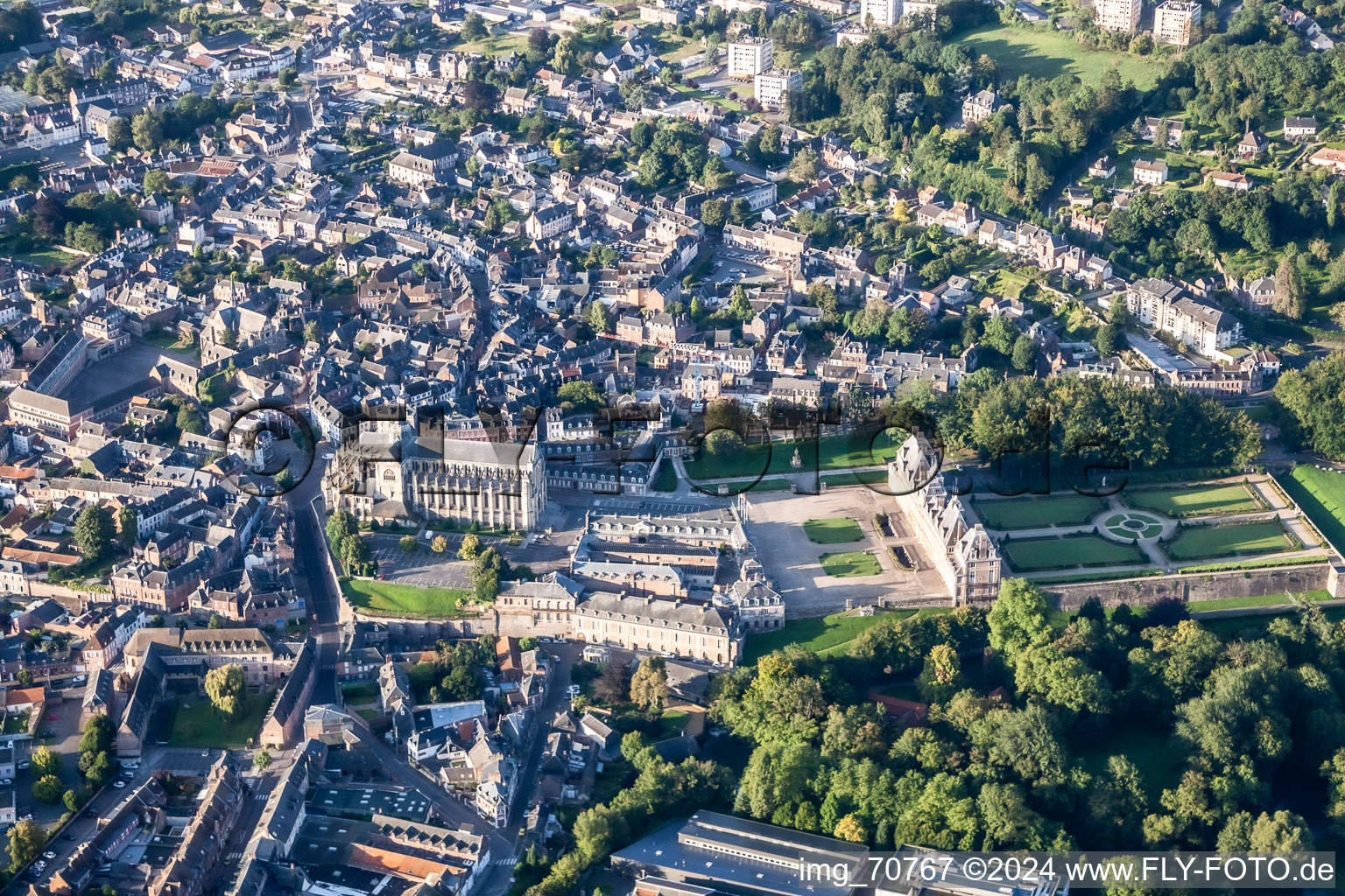 Photographie aérienne de Parc du Château Eu en Normandie à Eu dans le département Seine-Maritime, France