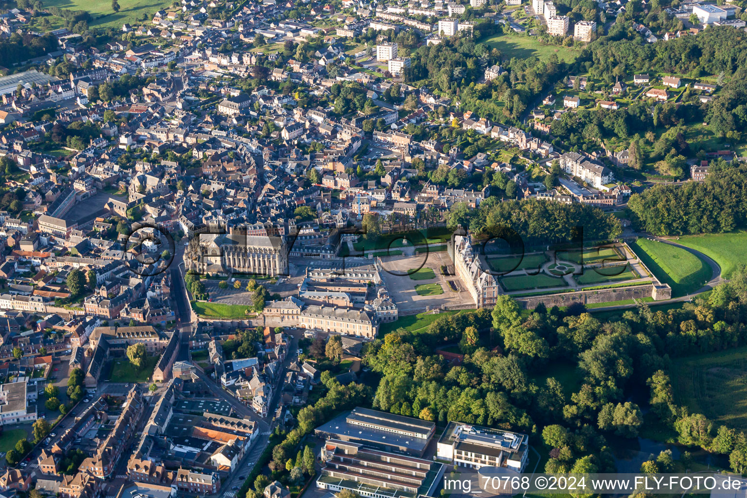 Vue oblique de Parc du Château Eu en Normandie à Eu dans le département Seine-Maritime, France