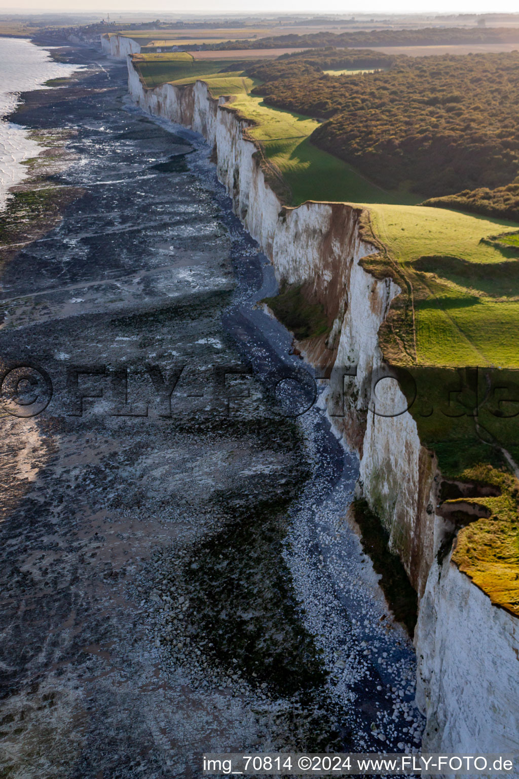 Photographie aérienne de Falaise à Mers-les-Bains dans le département Somme, France