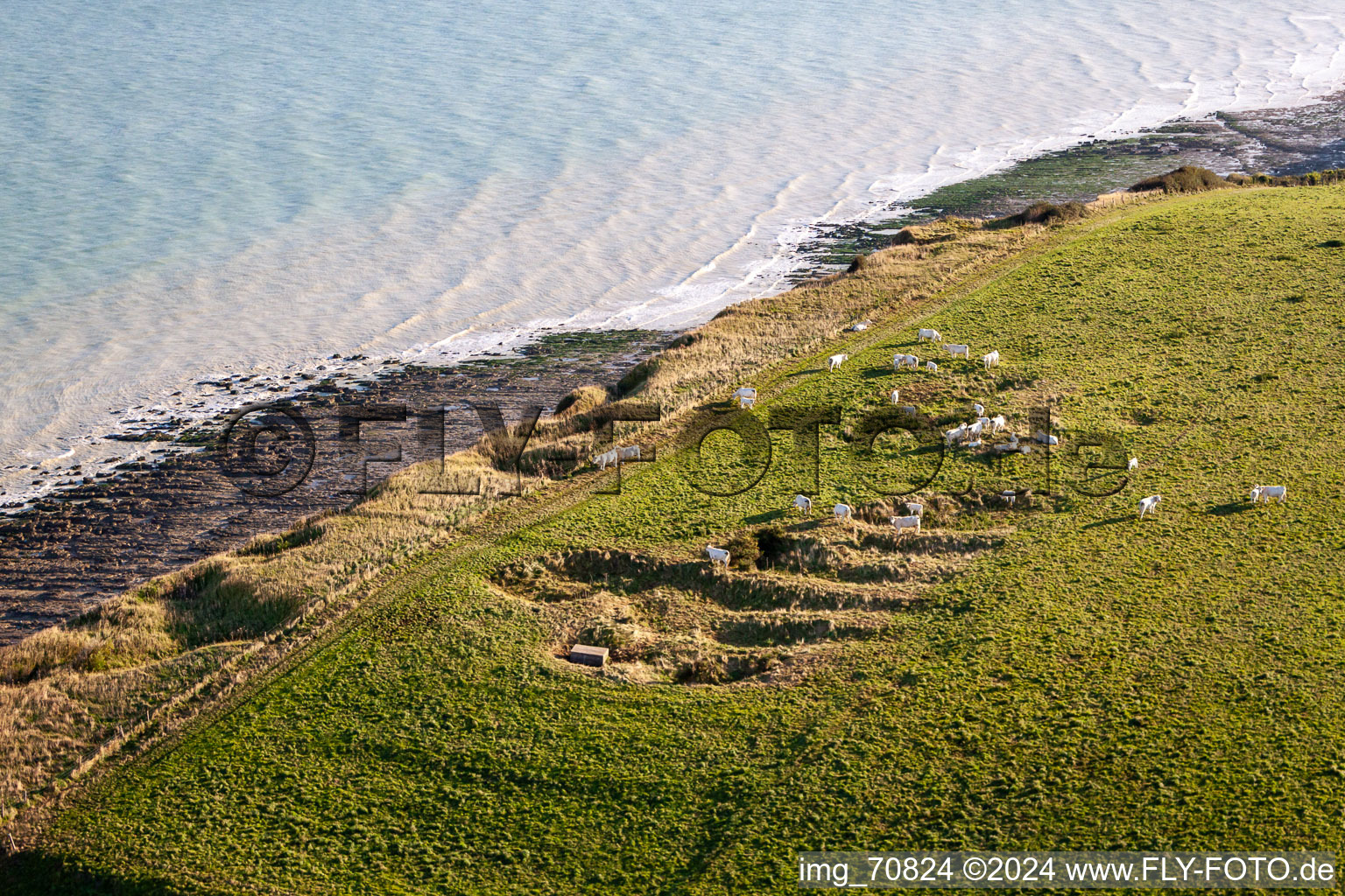 Vue oblique de Falaise à Saint-Quentin-la-Motte-Croix-au-Bailly dans le département Somme, France