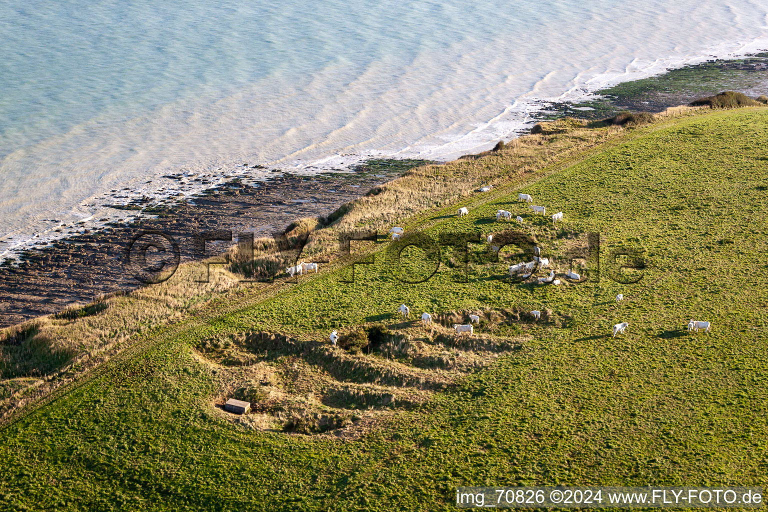 Falaise à Saint-Quentin-la-Motte-Croix-au-Bailly dans le département Somme, France d'en haut