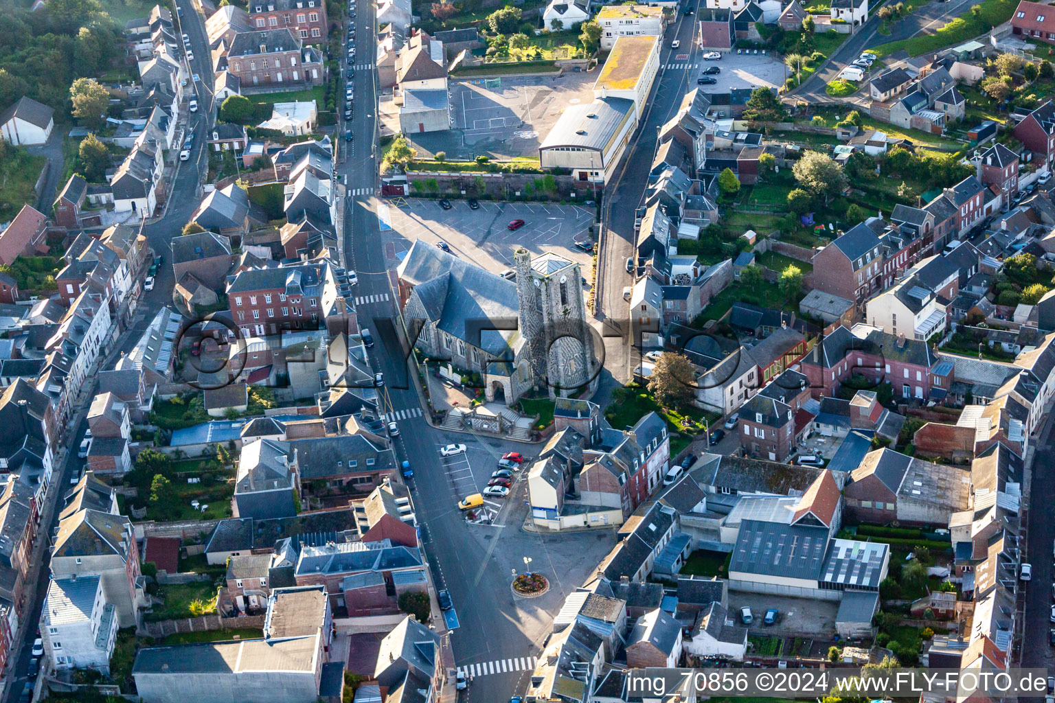 Vue d'oiseau de Ault dans le département Somme, France