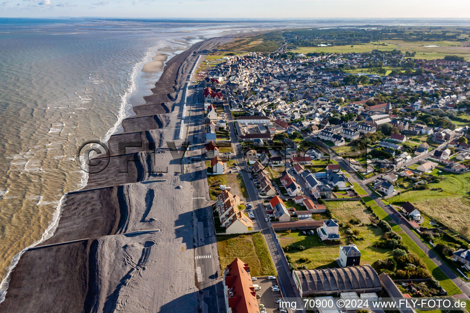 Photographie aérienne de Cayeux-sur-Mer dans le département Somme, France