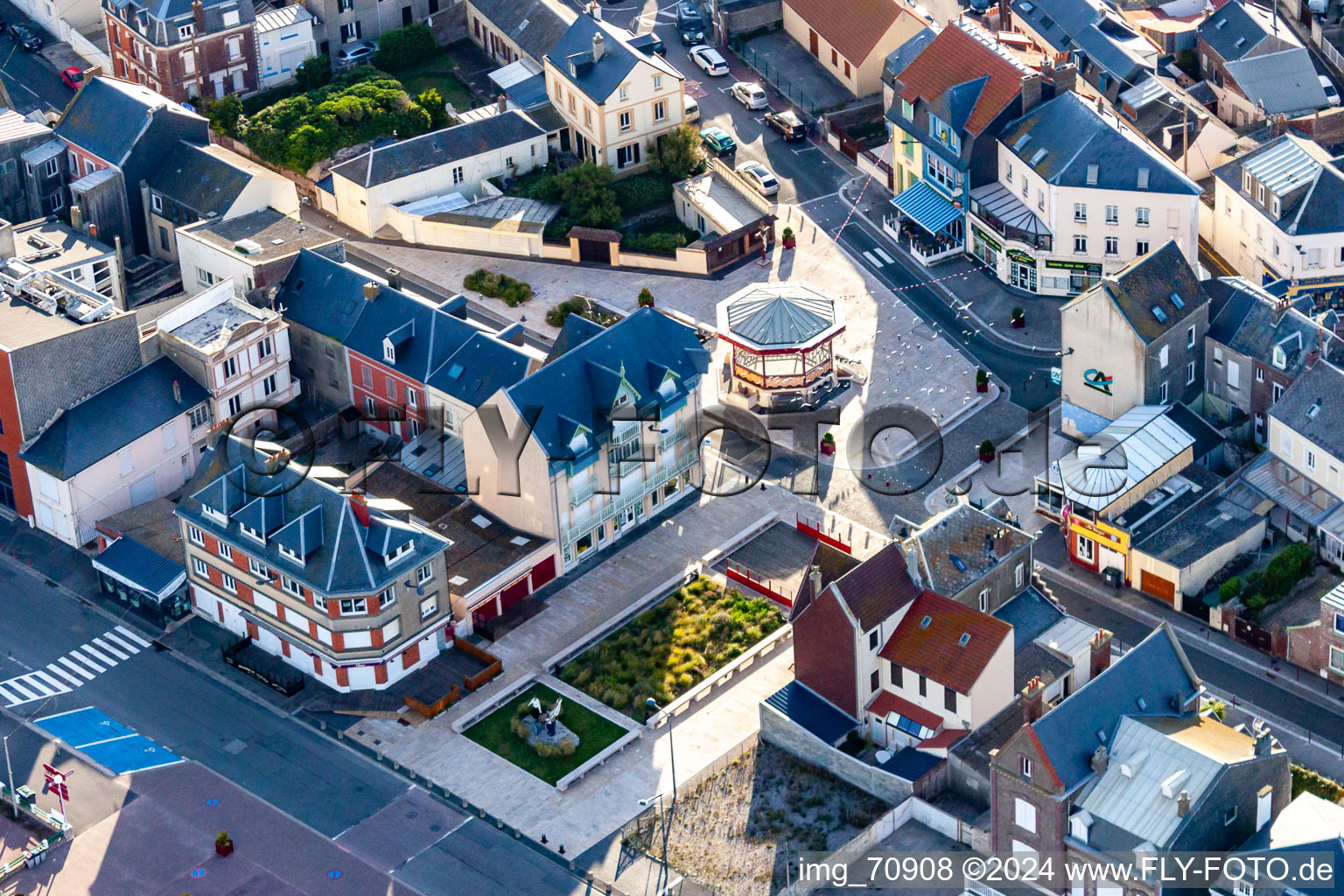 Vue d'oiseau de Cayeux-sur-Mer dans le département Somme, France