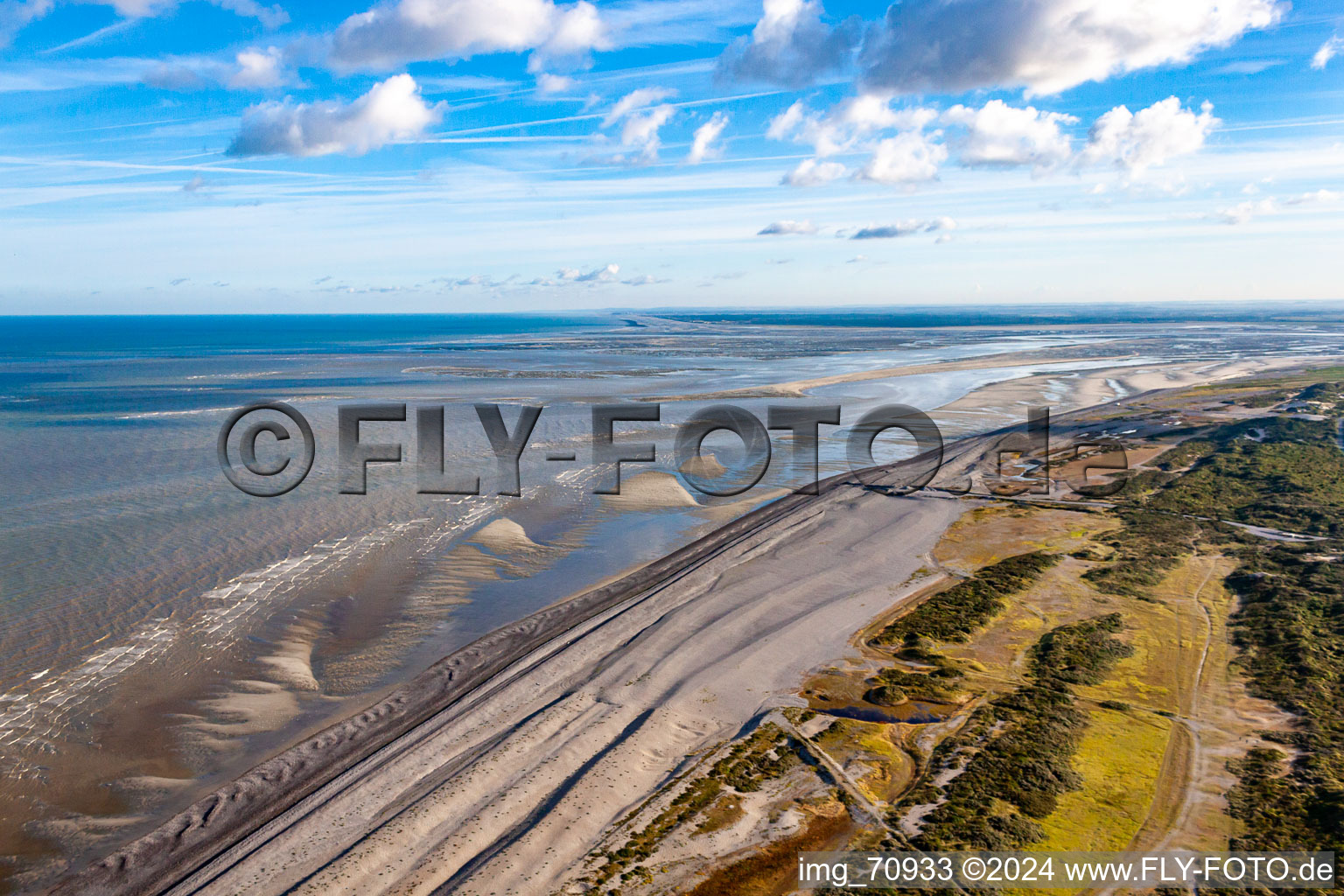 Vue aérienne de Cayeux-sur-Mer dans le département Somme, France