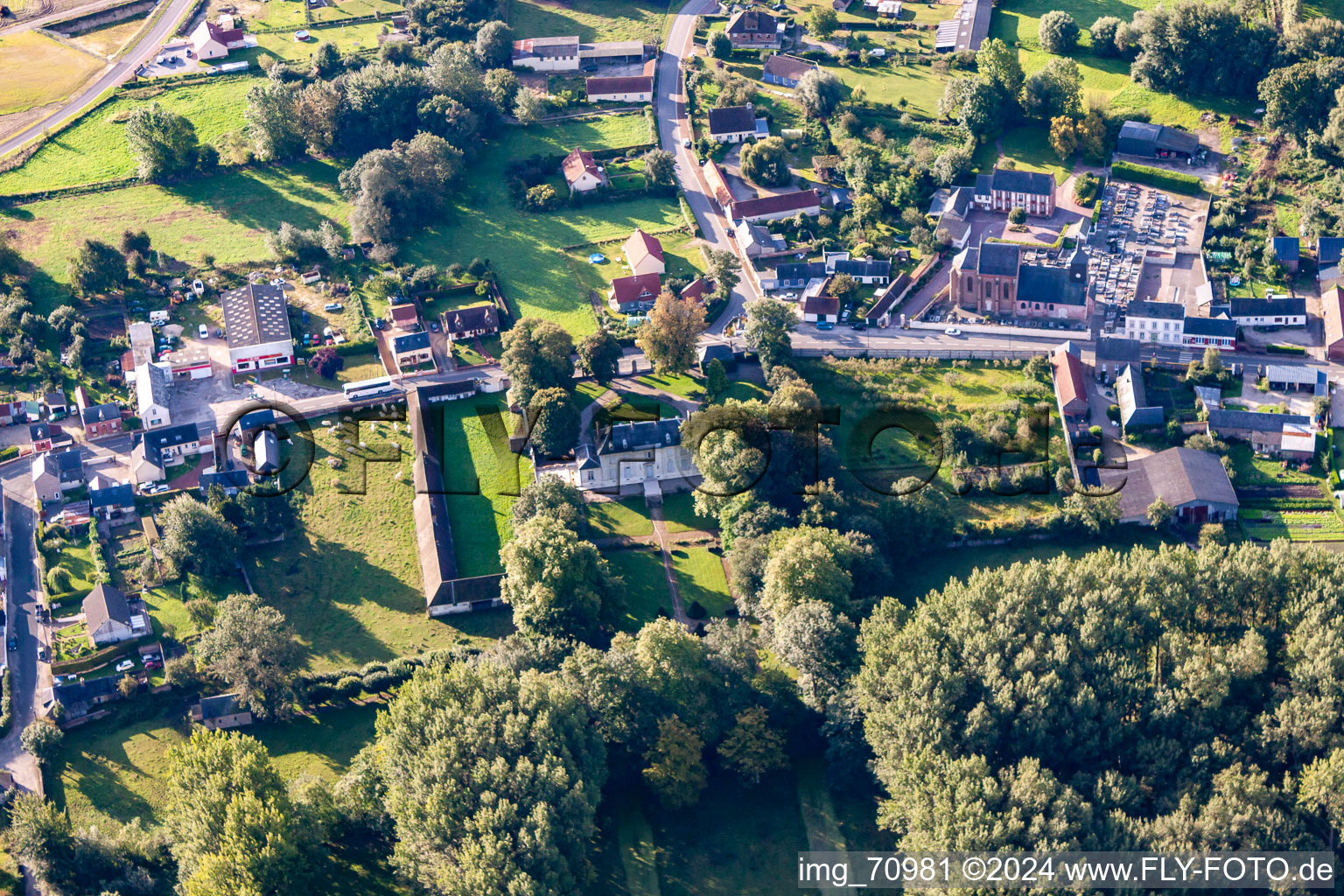 Photographie aérienne de Lanchères dans le département Somme, France