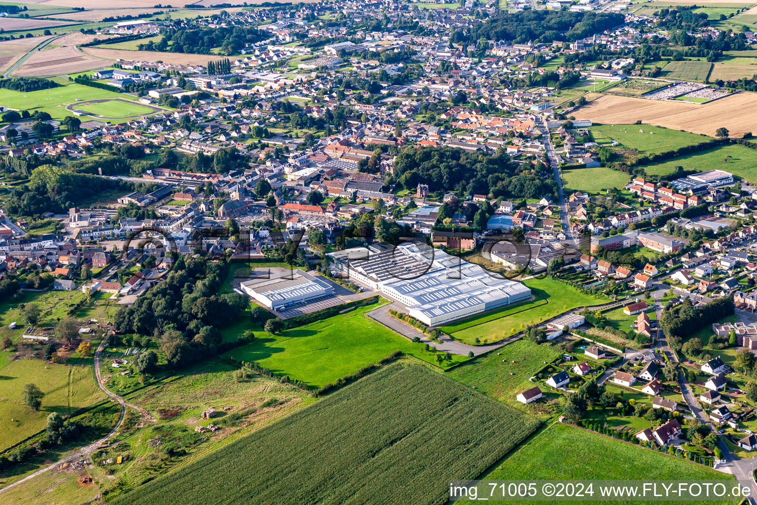 Vue oblique de Friville-Escarbotin dans le département Somme, France