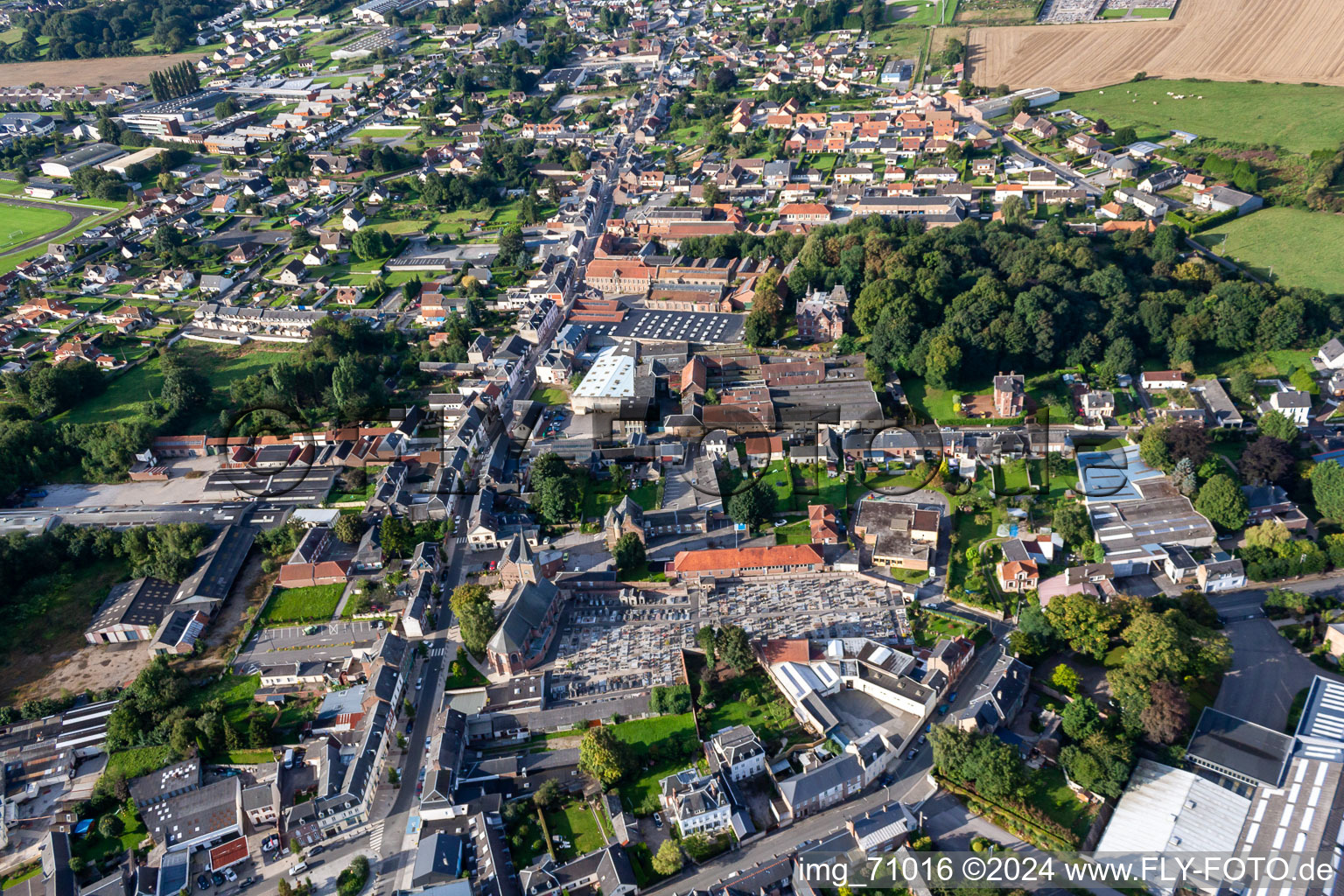 Enregistrement par drone de Friville-Escarbotin dans le département Somme, France