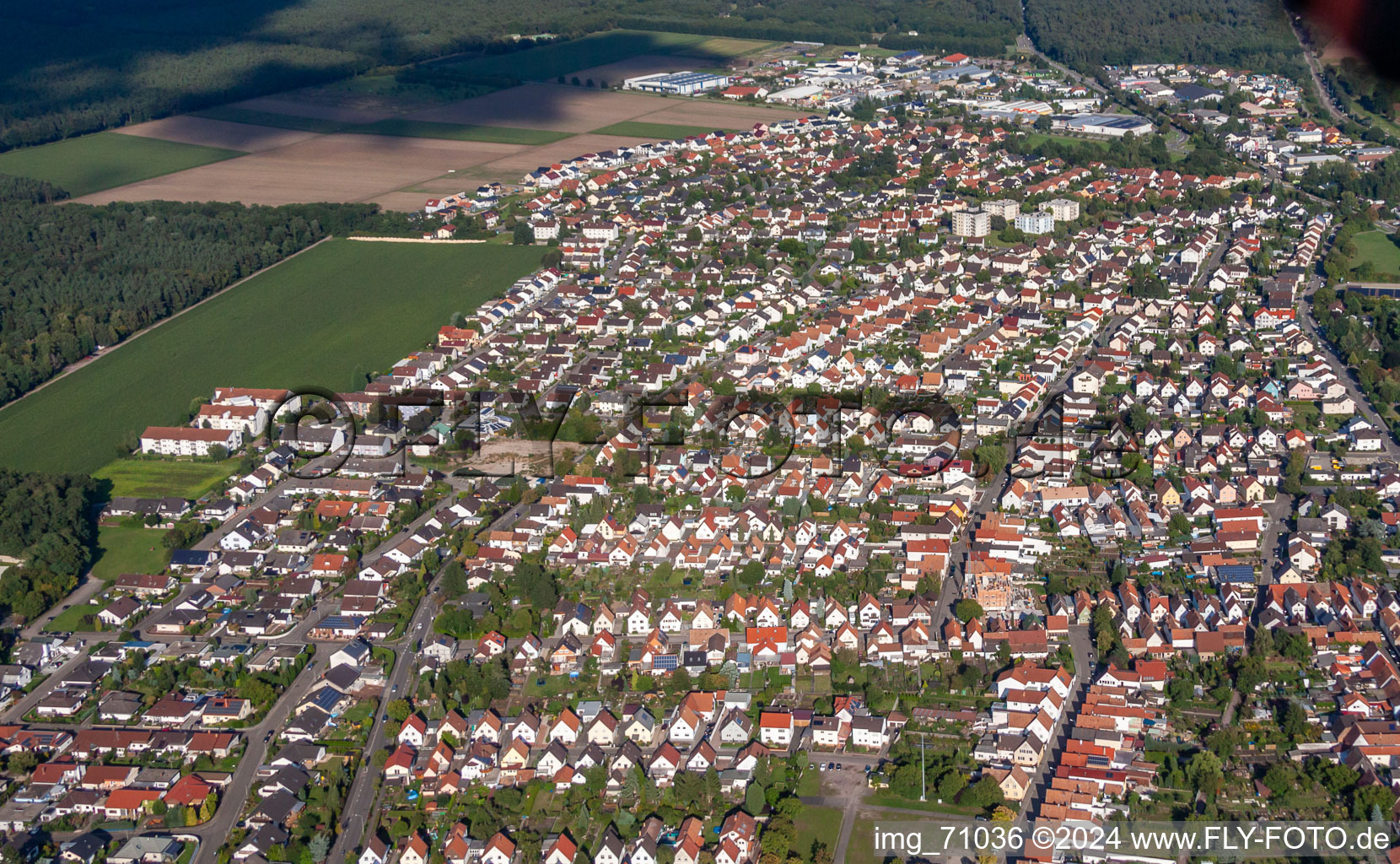 Vue aérienne de De l'ouest à Bellheim dans le département Rhénanie-Palatinat, Allemagne