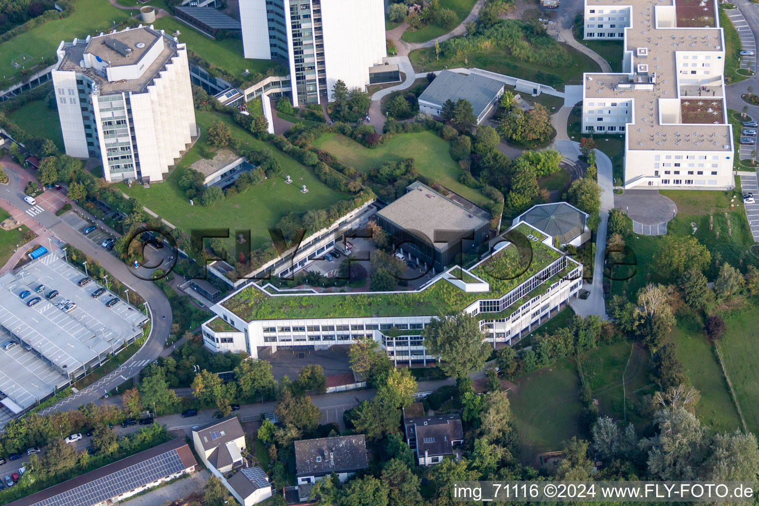 Vue oblique de Clinique des accidents BG à le quartier Oggersheim in Ludwigshafen am Rhein dans le département Rhénanie-Palatinat, Allemagne