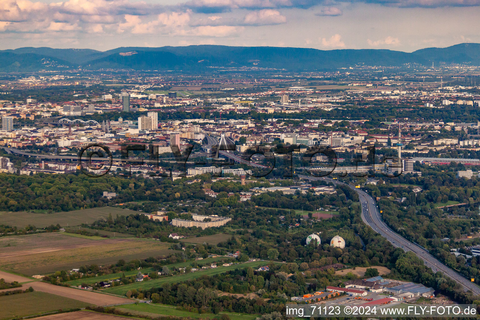 Vue aérienne de Hochstrasse à le quartier Süd in Ludwigshafen am Rhein dans le département Rhénanie-Palatinat, Allemagne