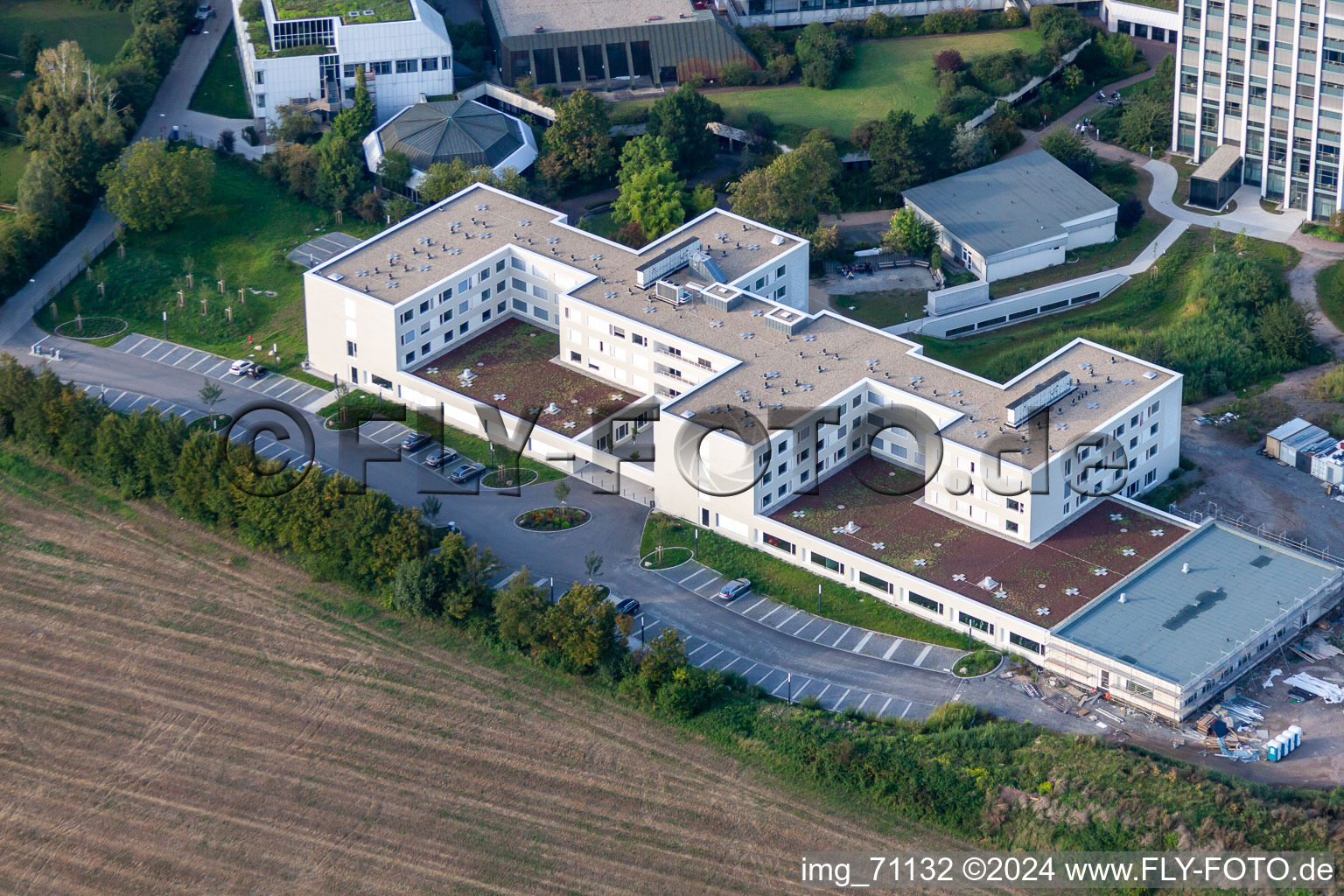 Clinique des accidents BG à le quartier Oggersheim in Ludwigshafen am Rhein dans le département Rhénanie-Palatinat, Allemagne vue du ciel