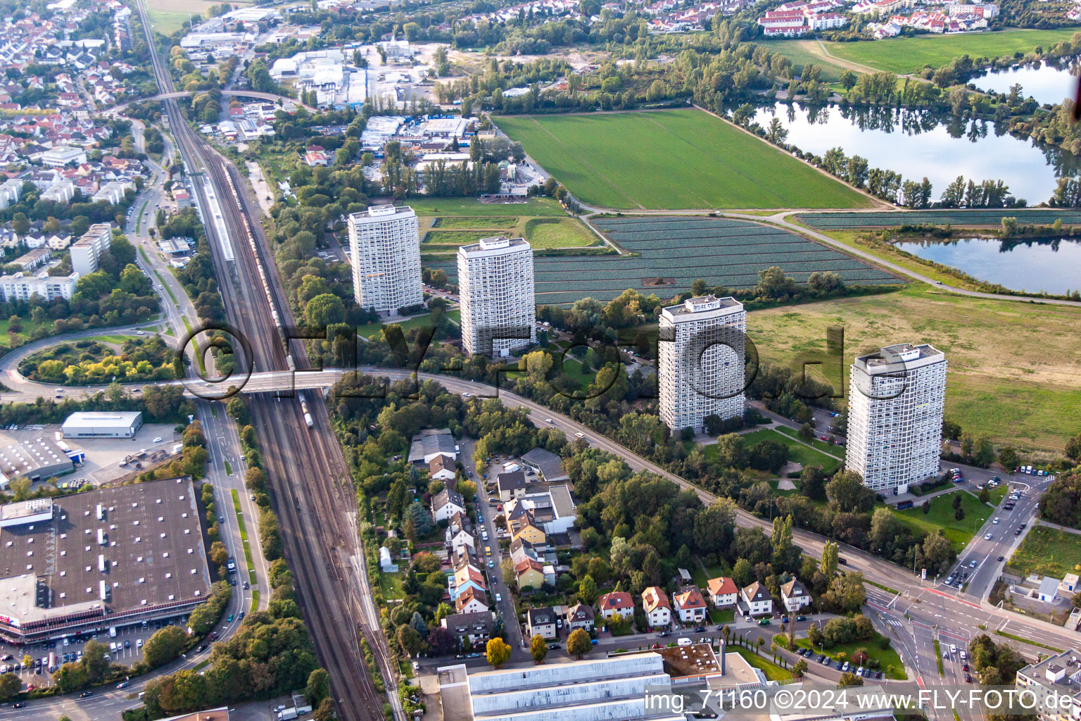 Vue aérienne de Clinique des accidents BG à le quartier Friesenheim in Ludwigshafen am Rhein dans le département Rhénanie-Palatinat, Allemagne