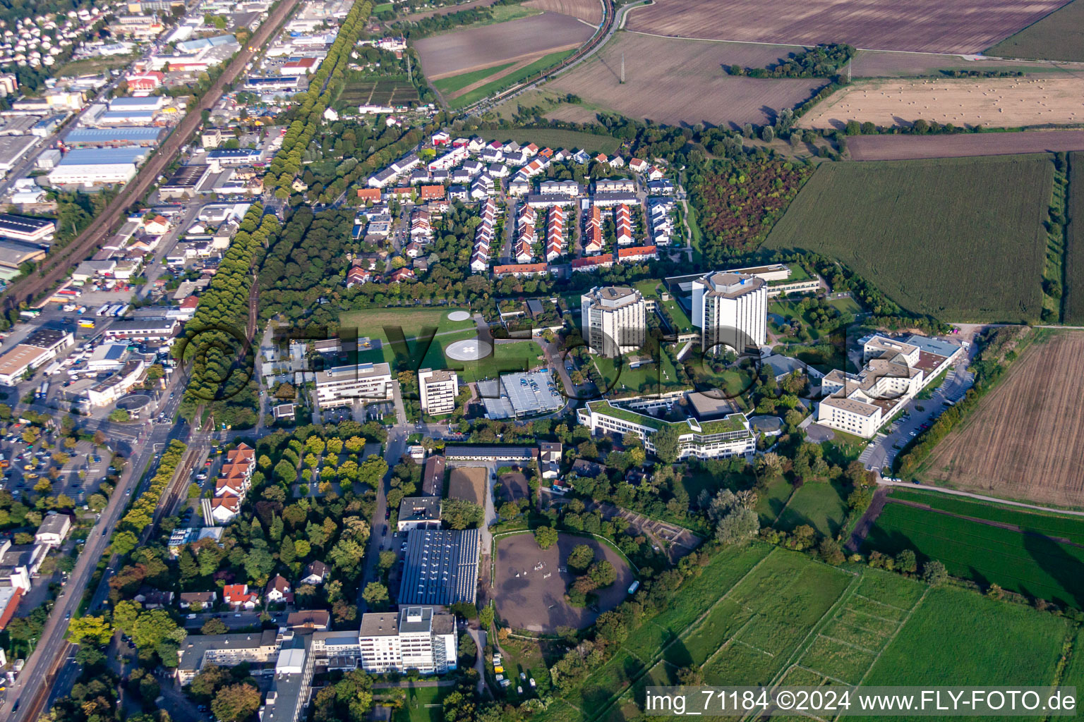 Photographie aérienne de Clinique des accidents BG à le quartier Oggersheim in Ludwigshafen am Rhein dans le département Rhénanie-Palatinat, Allemagne