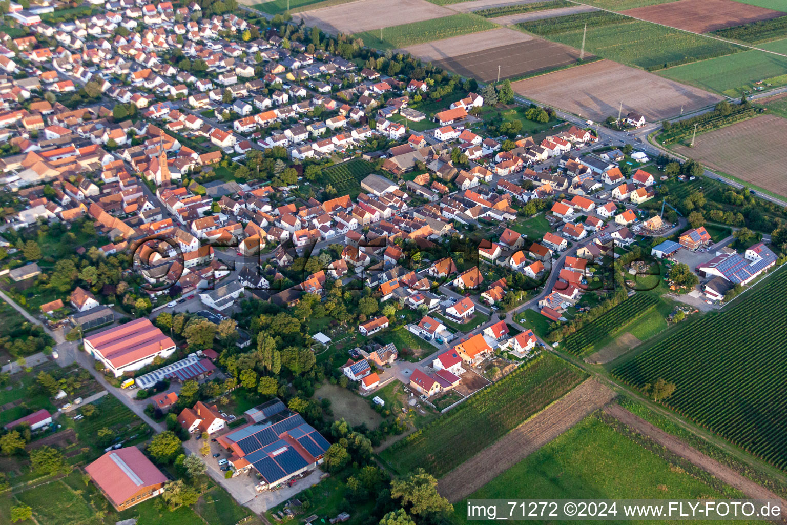 Quartier Niederhochstadt in Hochstadt dans le département Rhénanie-Palatinat, Allemagne d'en haut