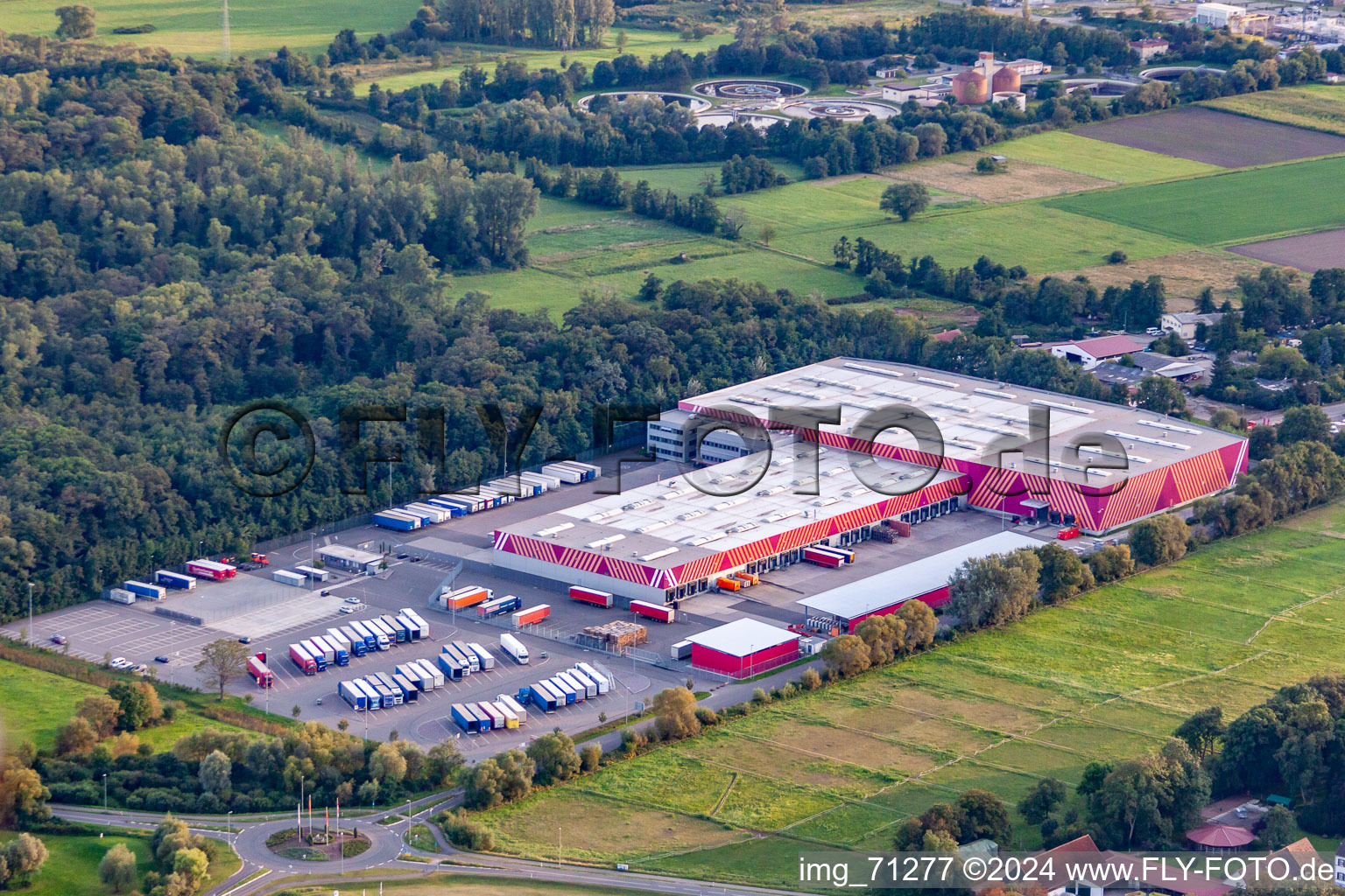 Vue aérienne de Zone industrielle de Bornheim à le quartier Dreihof in Essingen dans le département Rhénanie-Palatinat, Allemagne