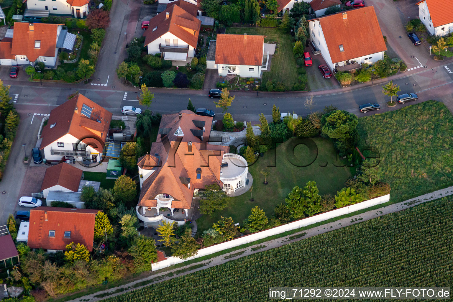 Photographie aérienne de Bague de Poméranie à Offenbach an der Queich dans le département Rhénanie-Palatinat, Allemagne