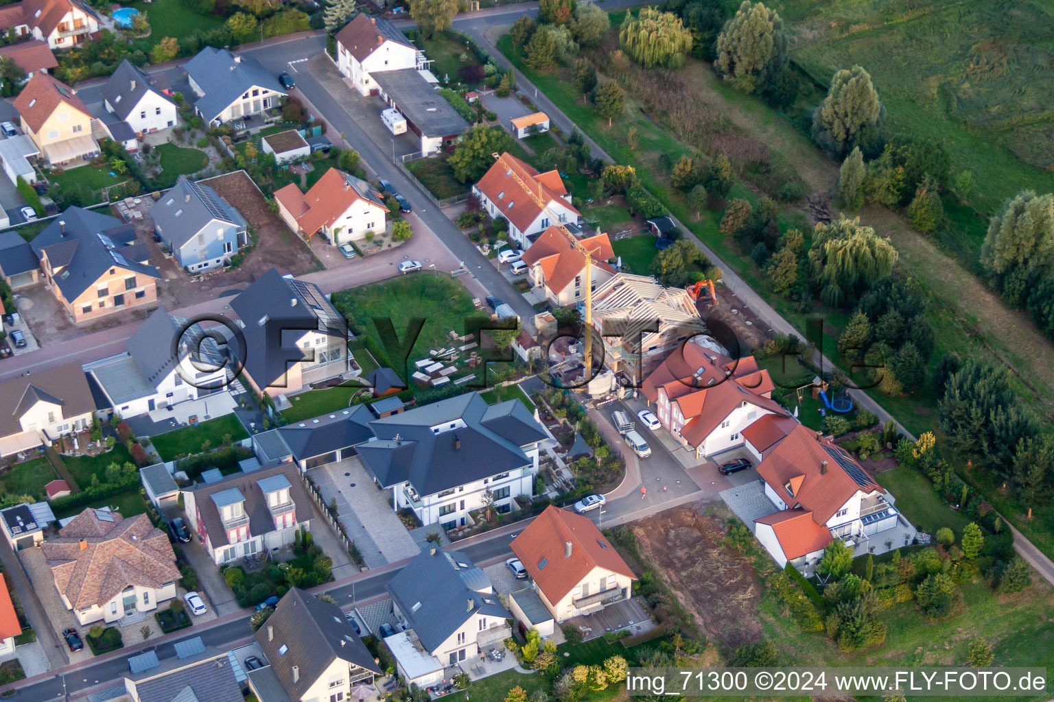Vue aérienne de Rue Lorraine à Offenbach an der Queich dans le département Rhénanie-Palatinat, Allemagne
