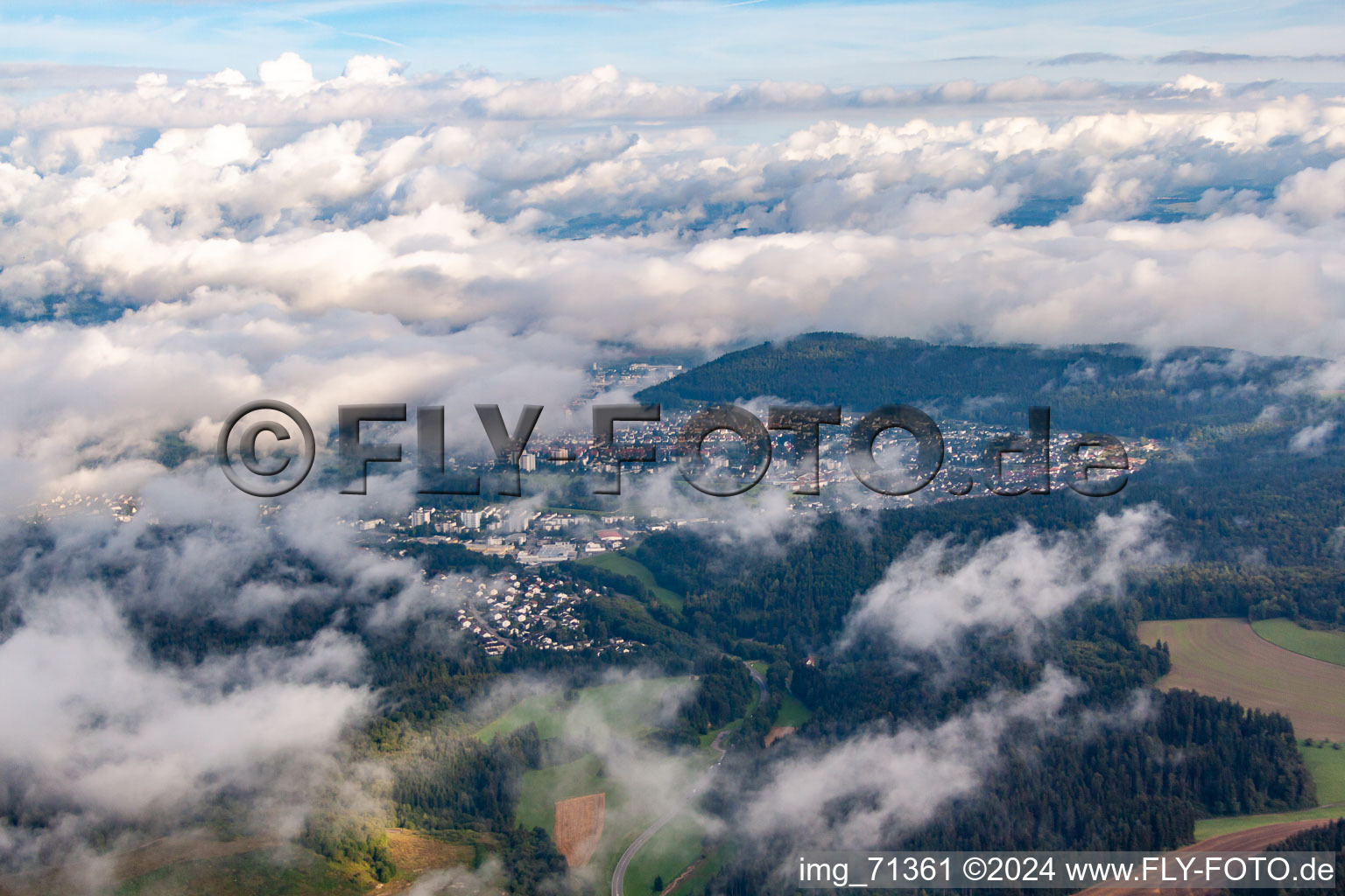 Vue aérienne de Du sud à Tuttlingen dans le département Bade-Wurtemberg, Allemagne