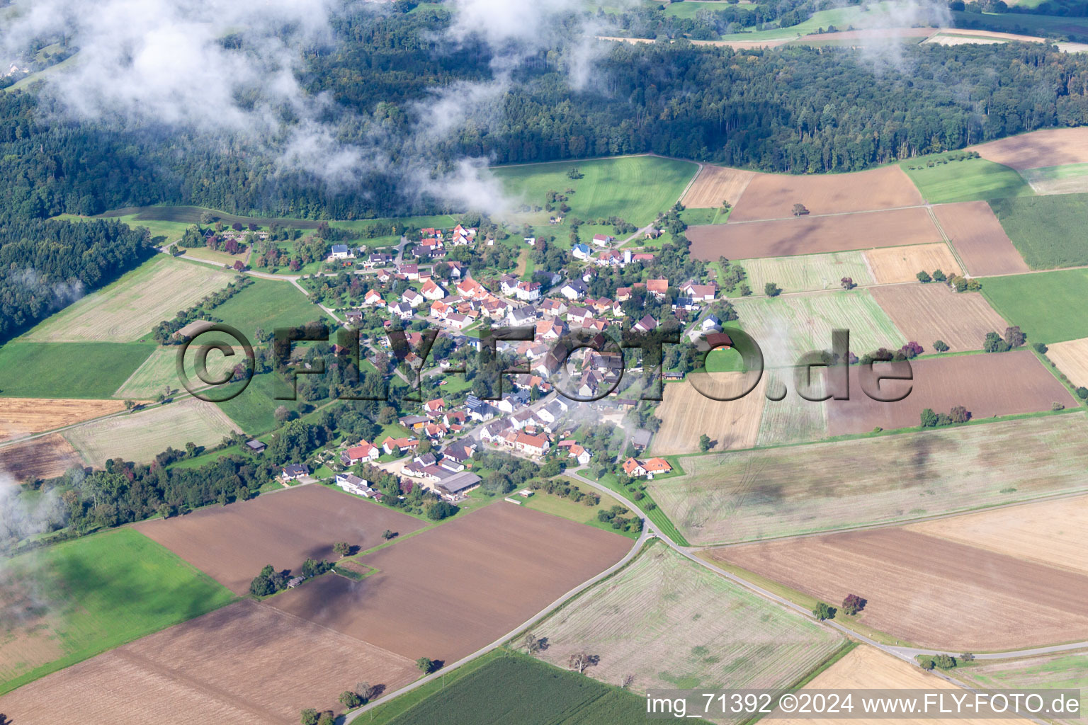 Vue aérienne de Parce que à Tengen dans le département Bade-Wurtemberg, Allemagne