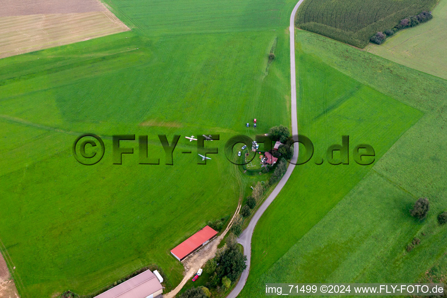 Vue aérienne de Aérodrome UL à le quartier Boll in Sauldorf dans le département Bade-Wurtemberg, Allemagne