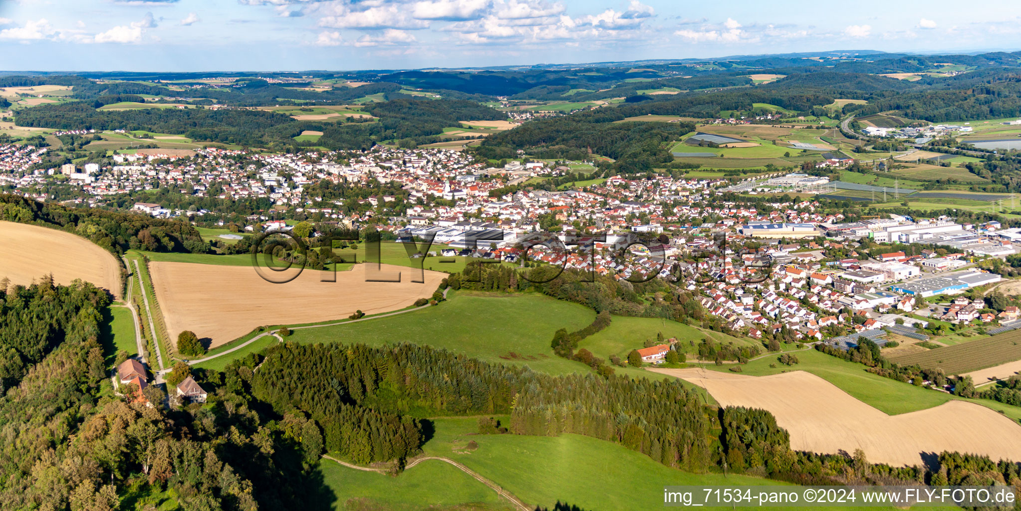 Vue aérienne de De l'ouest à Stockach dans le département Bade-Wurtemberg, Allemagne