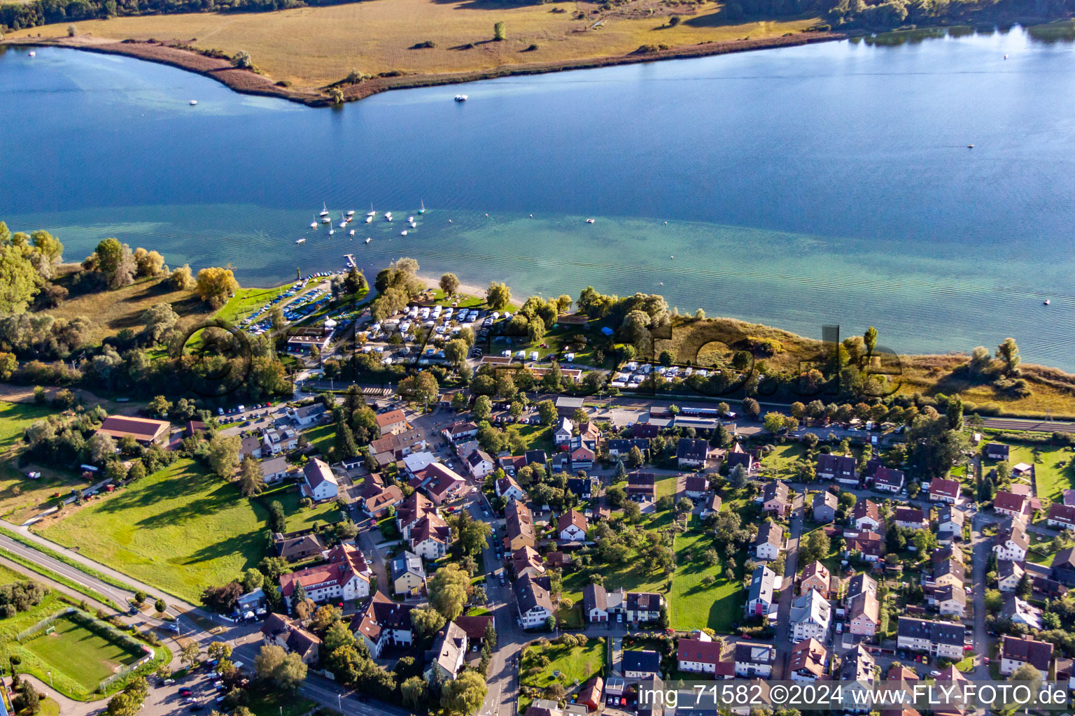 Vue aérienne de Site de camp à Radolfzell am Bodensee dans le département Bade-Wurtemberg, Allemagne