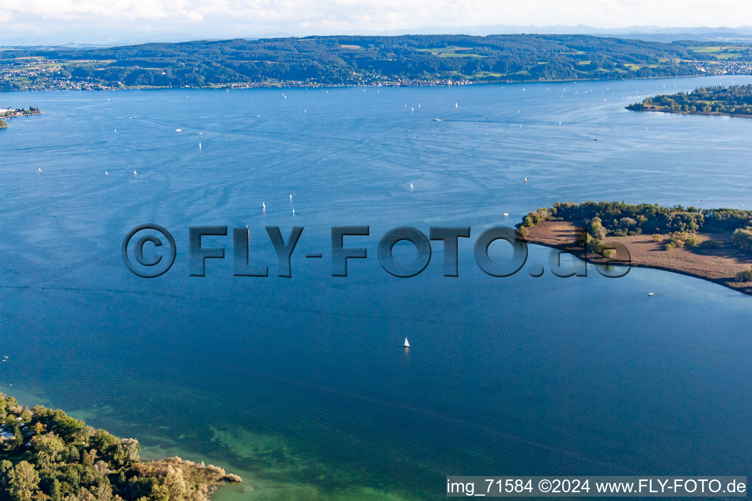 Vue aérienne de Pointe Mettnauspitze à Radolfzell am Bodensee dans le département Bade-Wurtemberg, Allemagne