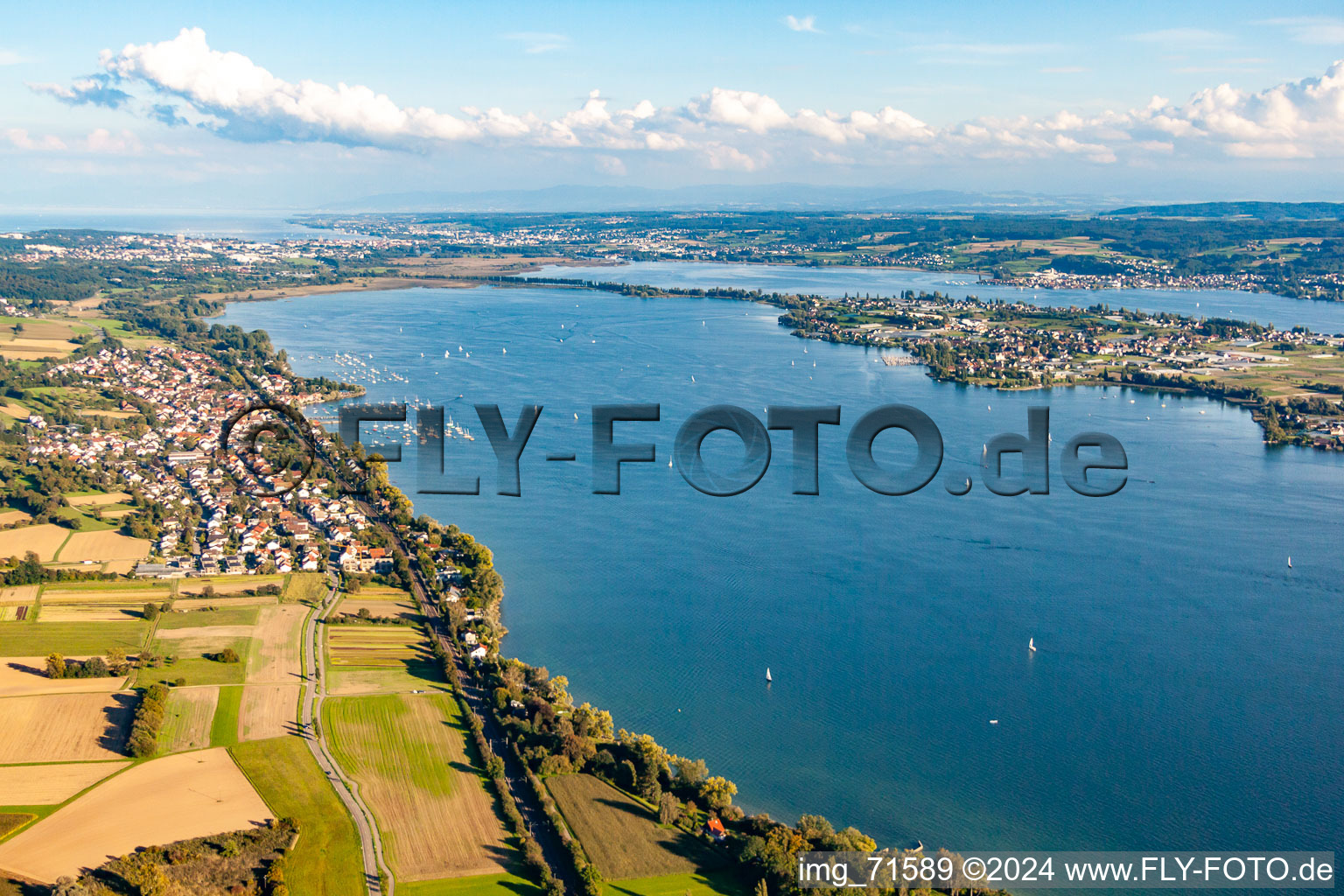 Vue aérienne de Lac de Constance - Lac Gnaden à Allensbach dans le département Bade-Wurtemberg, Allemagne