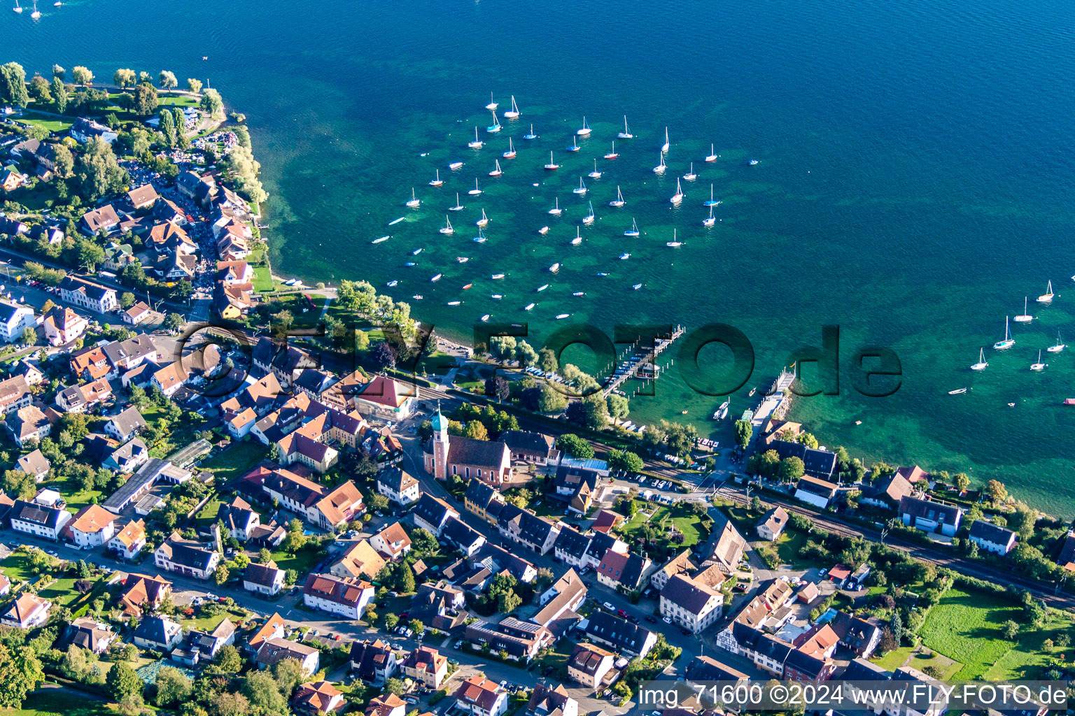 Photographie aérienne de Quai pour voilier à Allensbach dans le département Bade-Wurtemberg, Allemagne