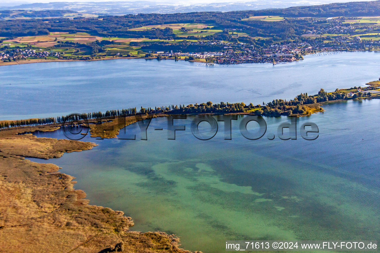 Vue oblique de Passerelle vers Reichenau - Pirminstr à Reichenau dans le département Bade-Wurtemberg, Allemagne