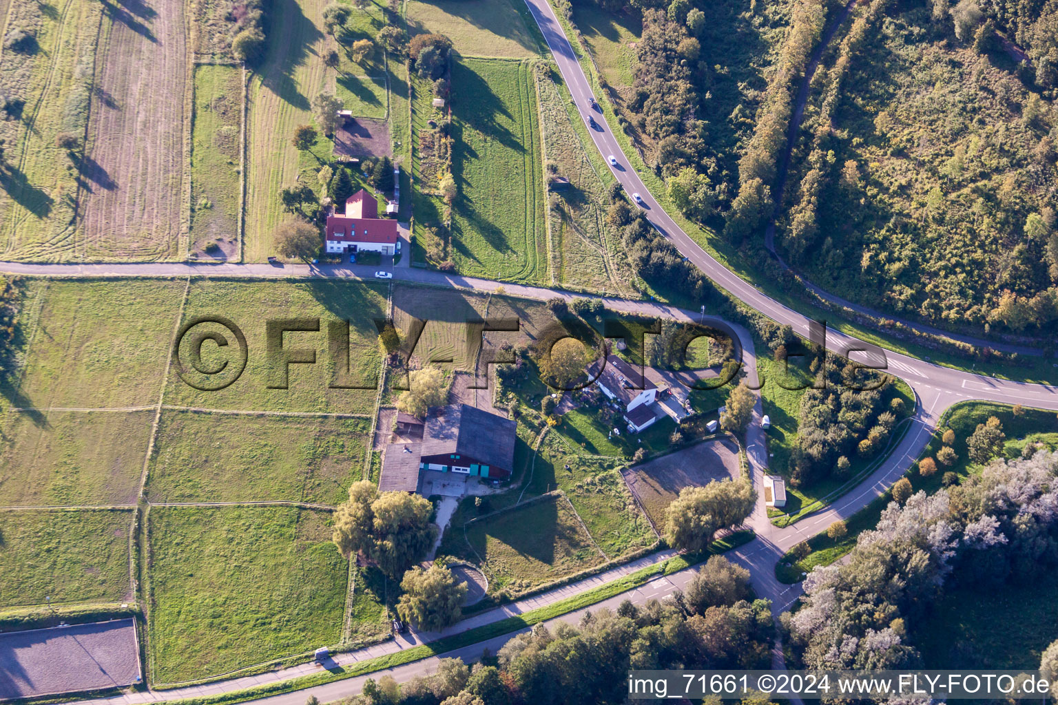 Photographie aérienne de Écurie Lilly'S à le quartier Wollmatingen in Konstanz dans le département Bade-Wurtemberg, Allemagne