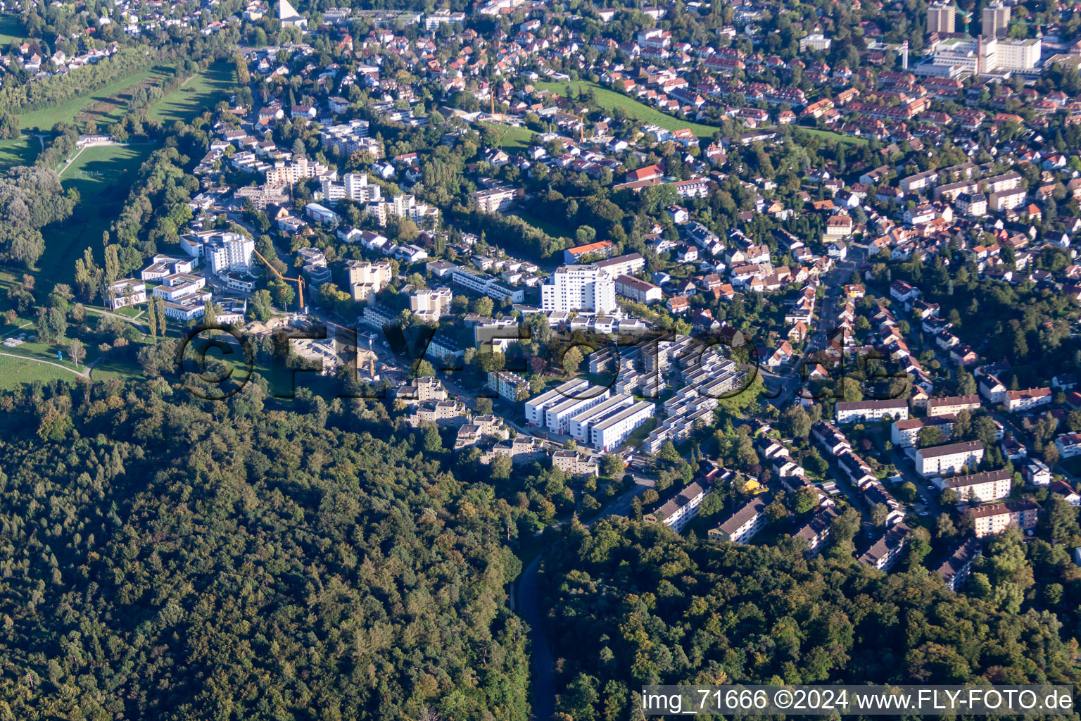 Vue aérienne de Complexe résidentiel Sonnenbühl Werst Seezeit à le quartier Petershausen in Konstanz dans le département Bade-Wurtemberg, Allemagne